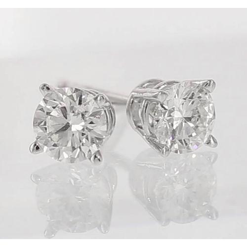 Boucles D'Oreilles Tige Réel Diamant 2 Carats