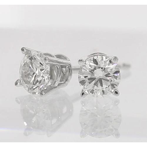 Boucles D'Oreilles Tige Réel Diamant 2 Carats