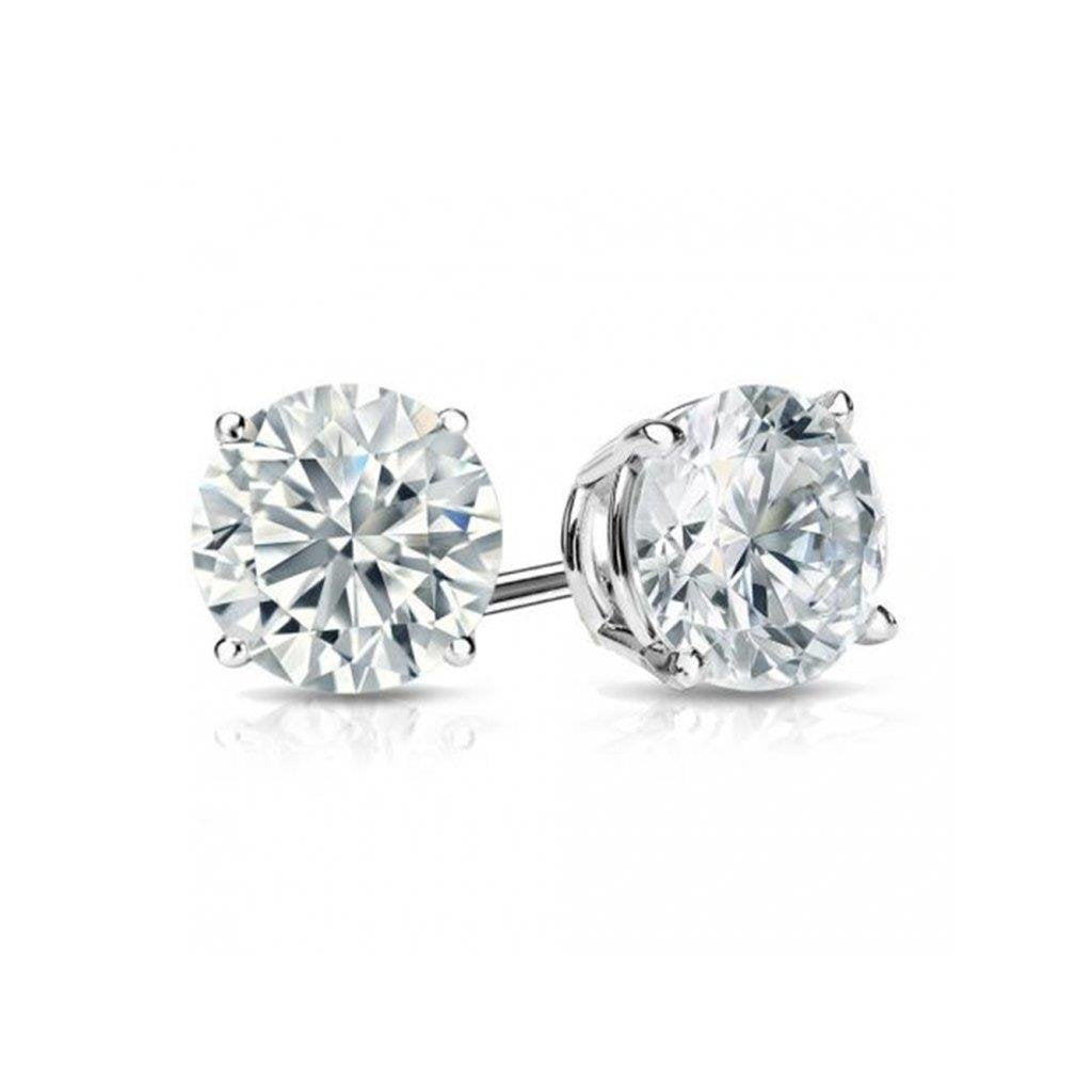 Boucles D'Oreilles Véritable Diamant 1.60 Carat Or Or Blanc Massif 14K