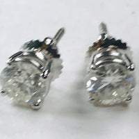 Boucles D'Oreilles Véritable Diamant 1.80 Carats Or Blanc 14K