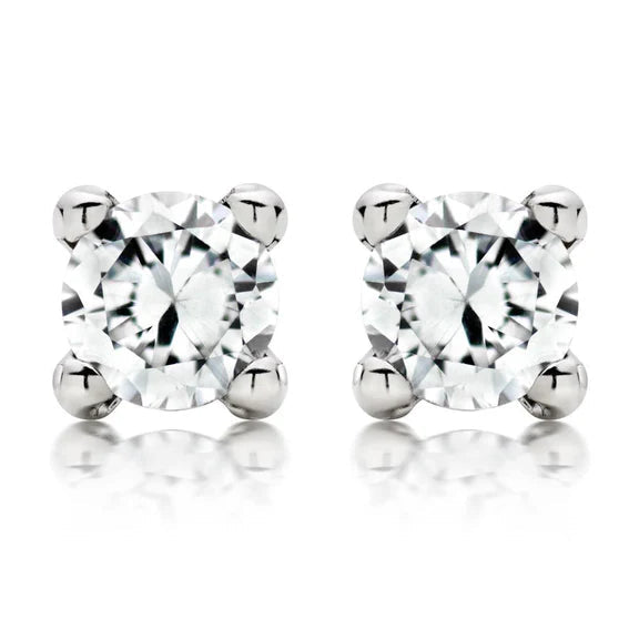 Boucles D'Oreilles Véritable Diamant 3 Carats Ensemble Quatre Griffes Bijoux En Or Blanc