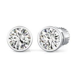 Boucles D'Oreilles Véritable Diamant Femme 2.40 Carats Or Blanc