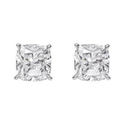 Boucles D'Oreilles Véritable Diamants Taille Coussin Étincelants En Or Blanc Pour Femme 4 Carats