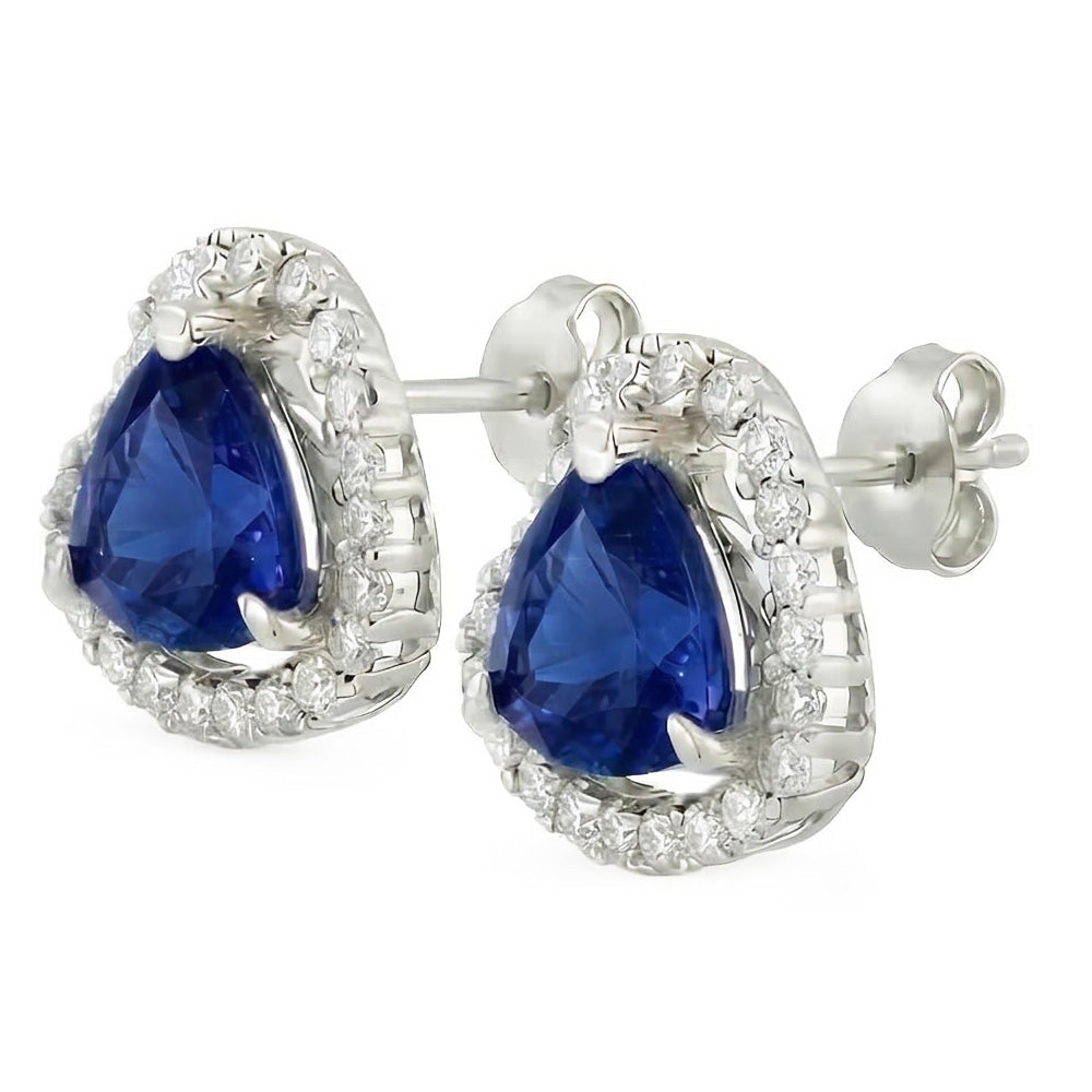 naturel trillion diamant 6.80carats boucle d'oreille vue de dessus
