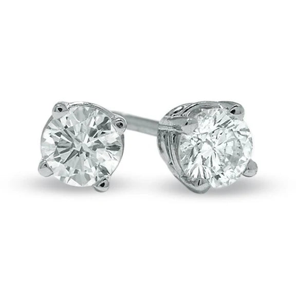 Boucles D'oreilles A Réel Diamants Ronds Solitaires Sertis De Griffes De 1 Carat