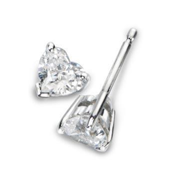 Boucles D'oreilles A Réel Diamants Taille Cœur De 1.5 Ct En Or Blanc Massif 14K