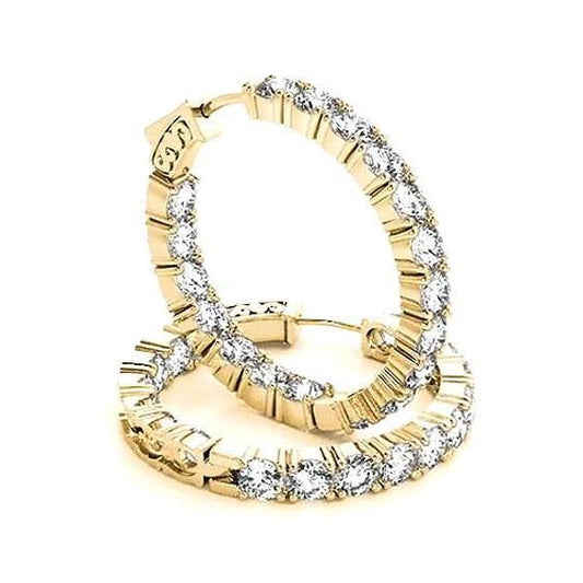 Boucles D'oreilles Avec Réel Diamants De 7,20 Carats Serti A La Main Pour Femmes