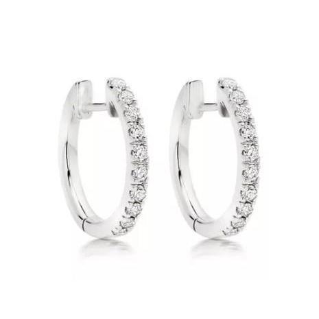 Boucles D'oreilles Avec Réel Diamants Ronds Etincelants De 3 Carats En Or Blanc