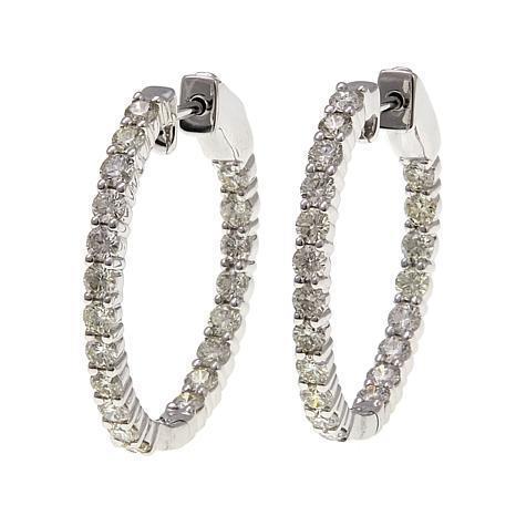 Boucles D'oreilles Cerclées De Naturel Diamants Etincelants De 5,20 Carats Pour Femmes En Or Blanc 14K