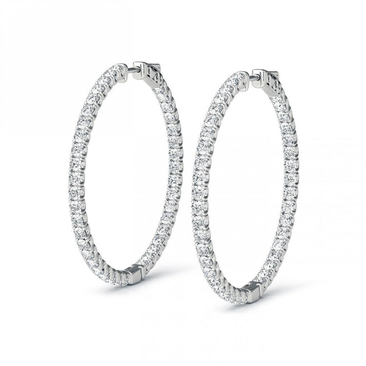 Boucles D'oreilles Cerclées De Véritable Diamants Brillants 4,80 Carats Pour Les Femmes