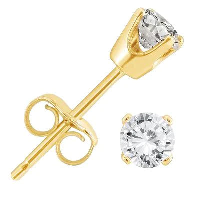 Boucles D'oreilles Clous D'oreilles Réel Diamant 3.50 Carats Or Jaune 14K