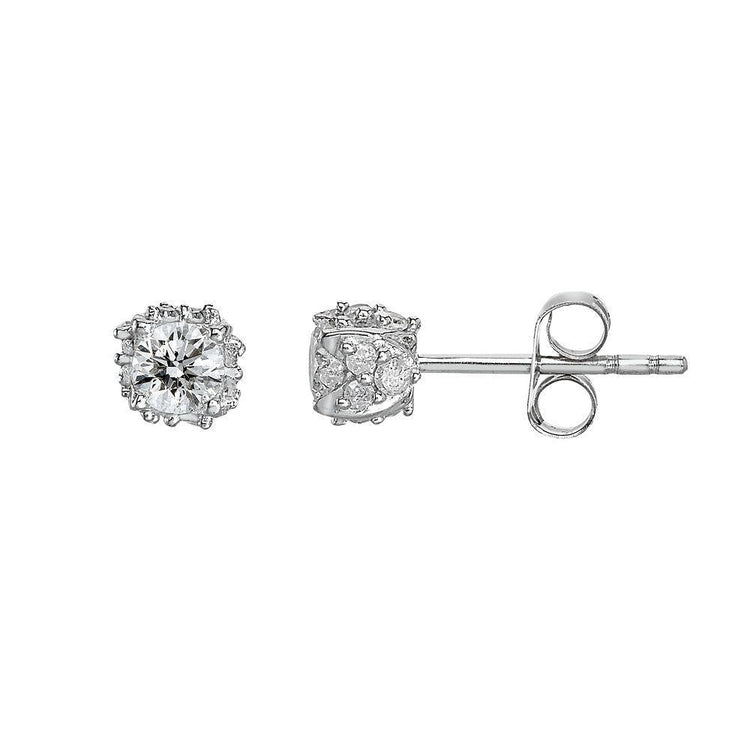 Boucles D'oreilles Clous D'oreilles Réel Diamants Etincelants Ronds Taille Brillant De 3.60 Ct