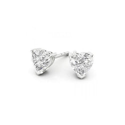 Boucles D'oreilles Clous En Forme De Coeur 3.00 Carats Réel Diamants Or Blanc 14K