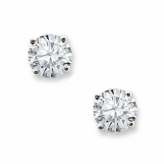 Boucles D'oreilles Clous Naturel Diamant 3 Carats Sertie Griffes Bijoux En Or Blanc