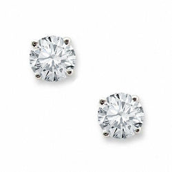Boucles D'oreilles Clous Naturel Diamant 3 Carats Sertie Griffes Bijoux En Or Blanc