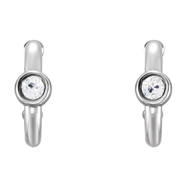 Boucles D'oreilles Créoles Ouvertes Old European Naturel Diamonds Bezel Set 2 Carats