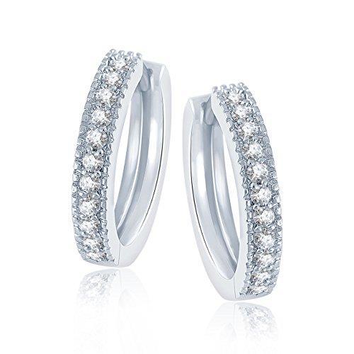 Boucles D'oreilles Créoles Pour Dame En Réel Diamant Taille Brillant De 1,75 Carats