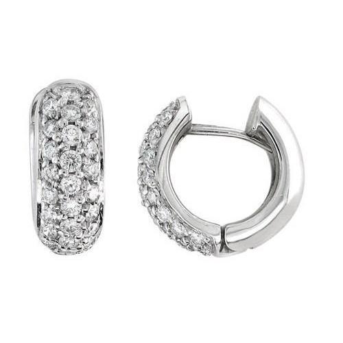 Boucles D'oreilles Créoles Pour Dame En Réel Diamant Taille Brillante De 2,20 Carats