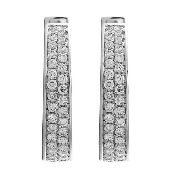 Boucles D'oreilles Créoles Rondes Scintillantes Taille Brillant De 3,40 Carats Avec Réel Diamants Pour Femmes