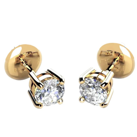 Boucles D'oreilles Dames En Or Jaune 14K G VS1 5.00 Carats Réel Diamants Neufs