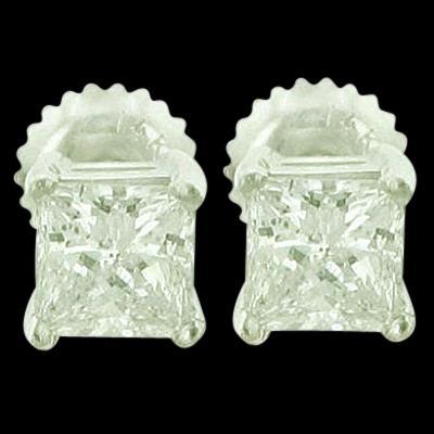 Boucles D'oreilles Diamant 1.50 Ct. Boucles d'Oreilles Réel Diamant Princesse