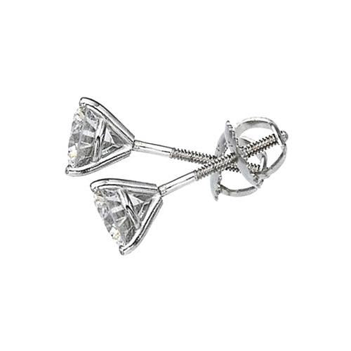 Boucles D'oreilles Diamants Ronds Véritable Diamants 2.80 Carats Style Martini YG