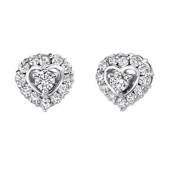 Boucles D'oreilles En Forme De Coeur Vestes Amovibles Réel Diamant Rond 4.10 Carats