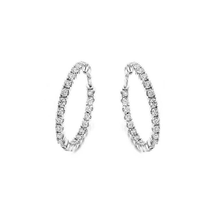 Boucles D'oreilles En Or Blanc 14K Avec Naturel Diamants De 4,50 Carats Nouveau