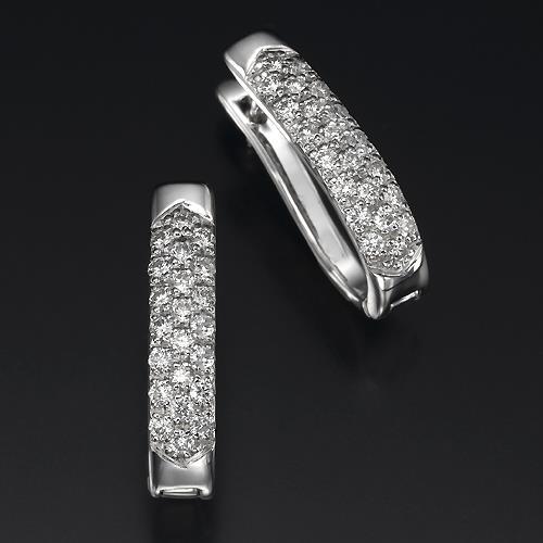 Boucles D'oreilles En Or Blanc 14K Avec Réel Diamants De 3,50 Carats Pour Femmes Nouveau