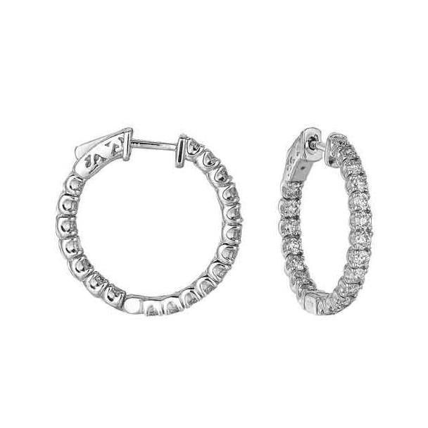 Boucles D'oreilles En Or Blanc 14K Avec Véritable Diamants En Forme D'anneau De 3,80 Carats