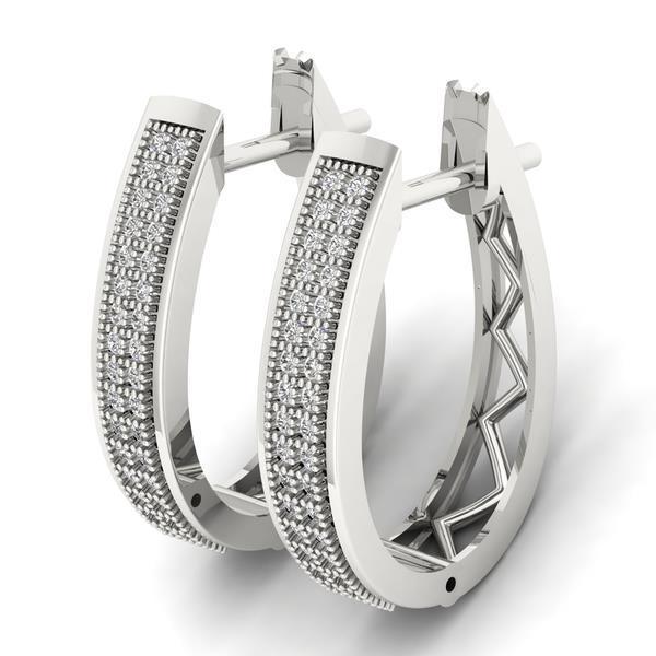 Boucles D'oreilles En Or Blanc 14K F Vvs1 Avec 3,40 Carats De Réel Diamants Taille Ronde Pour Femmes