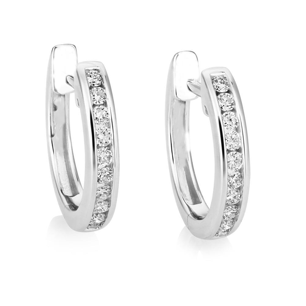 Boucles D'oreilles En Or Blanc 14K Taille Brillant 2,80 Carats De Naturel Diamants Nouveau