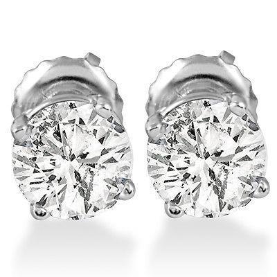 Boucles D'oreilles En Or Pour Femmes Avec Réel Diamants Ronds 4 Ct.