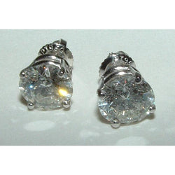 Boucles D'oreilles En Platine Avec Véritable Diamants Ronds Brillants 4,02 Carats F Vs1
