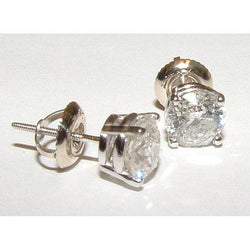 Boucles D'oreilles En Réel Diamant Rond De 1.42 Ct En Or Blanc 14K Véritable