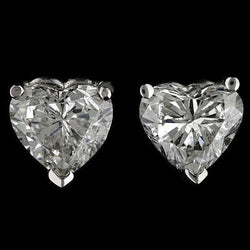 Boucles D'oreilles En Réel Diamant Solitaire En Forme De Cœur Serti De Griffes Bijoux En Or Massif
