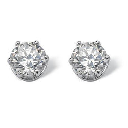 Boucles D'oreilles En Véritable Diamant Rond Serti De Griffes Solitaires De 1.20 Carats