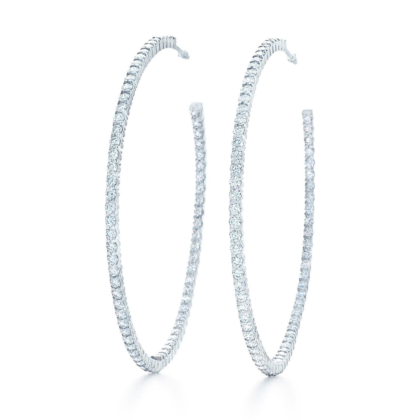 Boucles D'oreilles F Vvs1 Pour Femmes En Or 14K Avec Naturel Diamants De 4 Carats De Taille Ronde