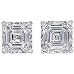 Boucles D'oreilles Femme Naturel Diamant Taille Asscher Or 2 Carats 14K Nouveau