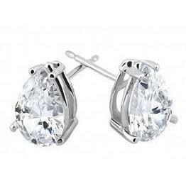 Boucles D'oreilles Femme Réel Diamant Taille Poire 2 Carats En Or Massif 14 Carats