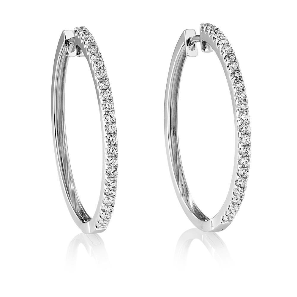 Boucles D'oreilles Femmes Avec Véritable Diamants Taille Brillante De 2,60 Carats Or Blanc