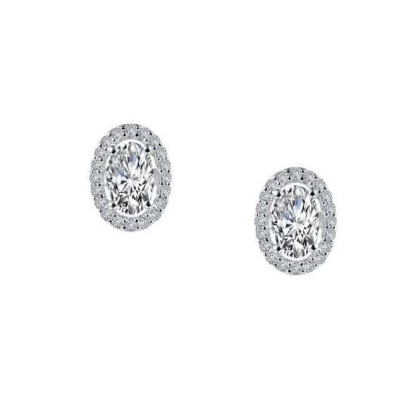 Boucles D'oreilles Halo Authentique Diamants Taille Ovale Et Ronde 3.90 Carats Or Blanc