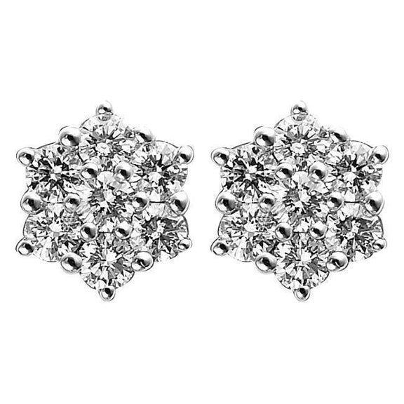 Boucles D'oreilles Halo Avec Réel Diamants Ronds Taille Brillant De 4.20 Carats