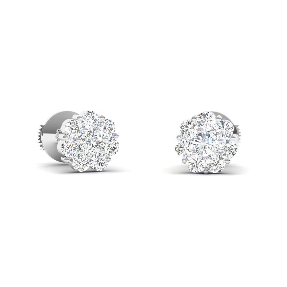 Boucles D'oreilles Halo Pour Femmes Avec Réel Diamants Ronds Etincelants De 5.20 Carats