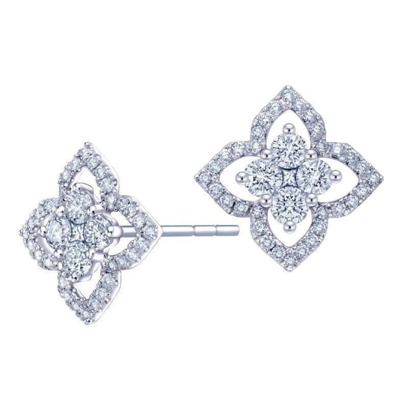 Boucles D'oreilles Naturel Diamants 3.90 Ct Halo Rondes Taille Brillant Magnifique