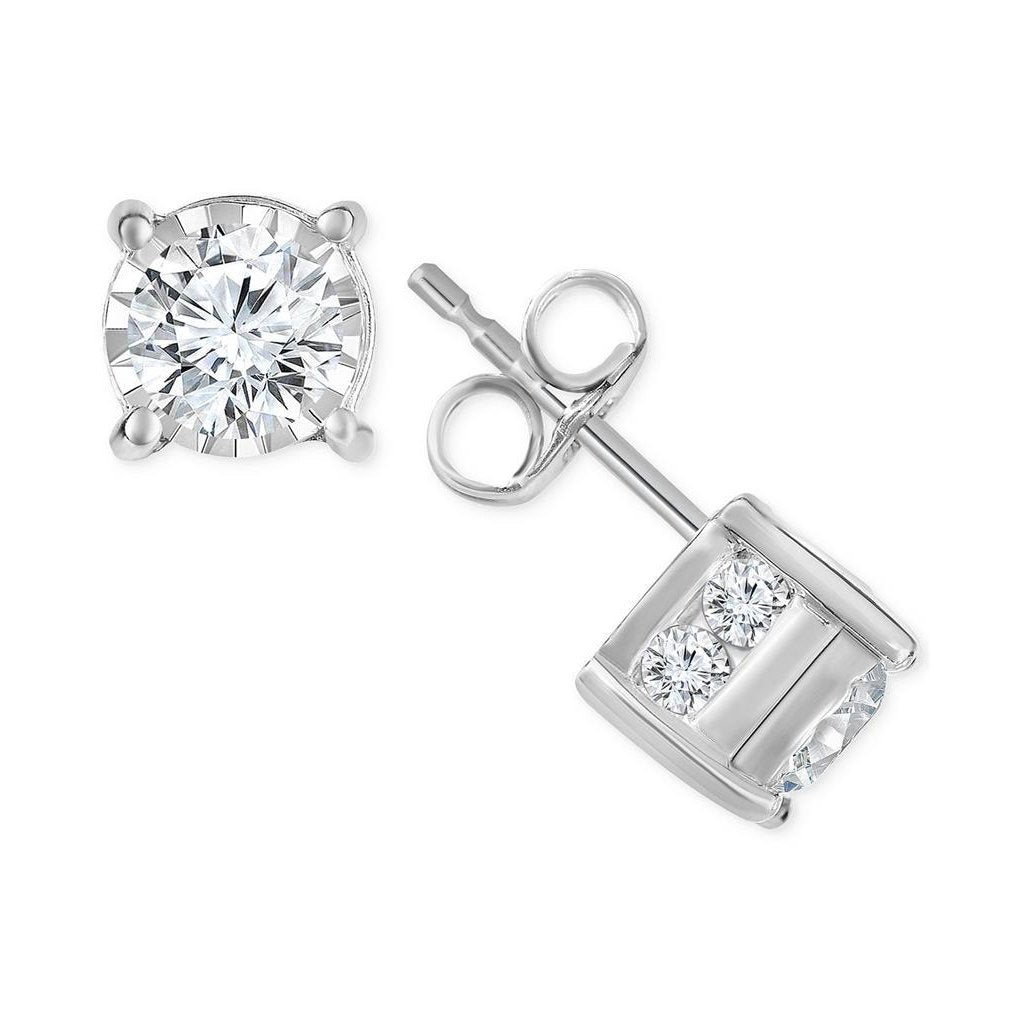 Boucles D'oreilles Pour Dames 4.60 Ct Véritable Diamants Taille Brillant Ronds Or Blanc