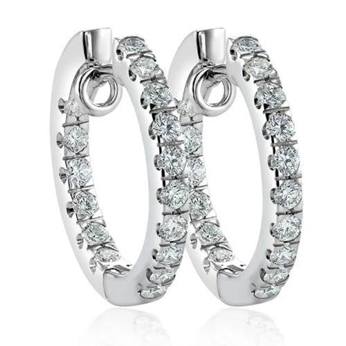 Boucles D'oreilles Pour Dames En Or Blanc 14K Serties De 3,80 Carats De Réel Diamants