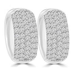 Boucles D'oreilles Pour Dames En Or Blanc De Taille Brillant Avec 5,00 Carats De Réel Diamants