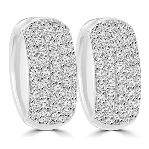 Boucles D'oreilles Pour Dames En Or Blanc De Taille Brillant Avec 5,00 Carats De Réel Diamants