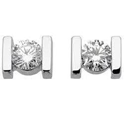 Boucles D'oreilles Pour Femmes Avec Réel Diamants Ronds Taille Brillant De 1 Carat